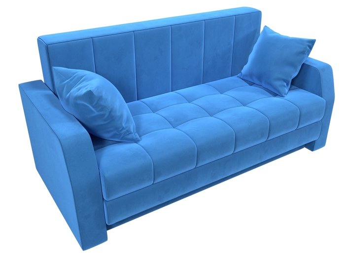 Прямой диван-кровать Малютка темно-голубого цвета