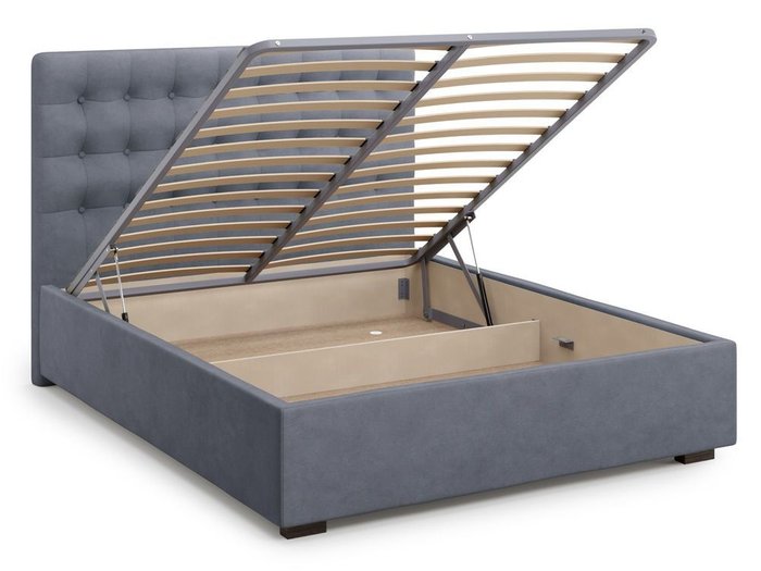 Кровать с подъемным механизмом Brayers 160х200 серого цвета