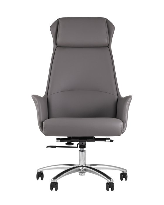 Офисное кресло Top Chairs Viking в обивке из экокожи серого цвета