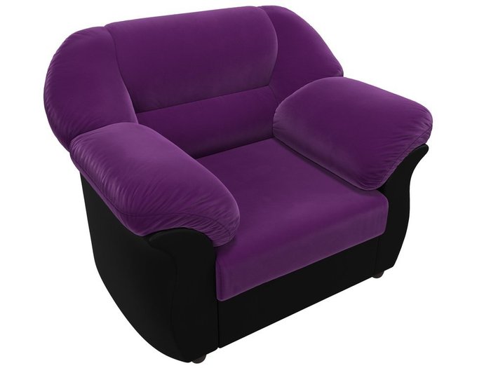 Кресло Карнелла черно-фиолетового цвета (ткань/экокожа)