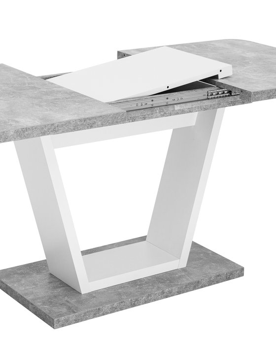 Обеденный раскладной стол Vector бело-серого цвета