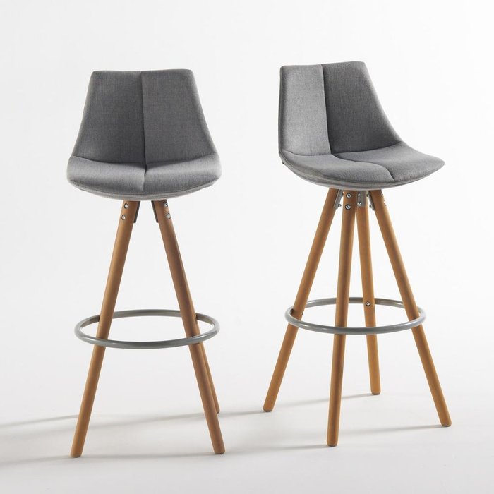 Комплект из двух барных стульев Asting серого цвета