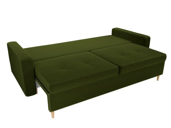 Прямой диван-кровать Белфаст зеленого цвета (тик-так)