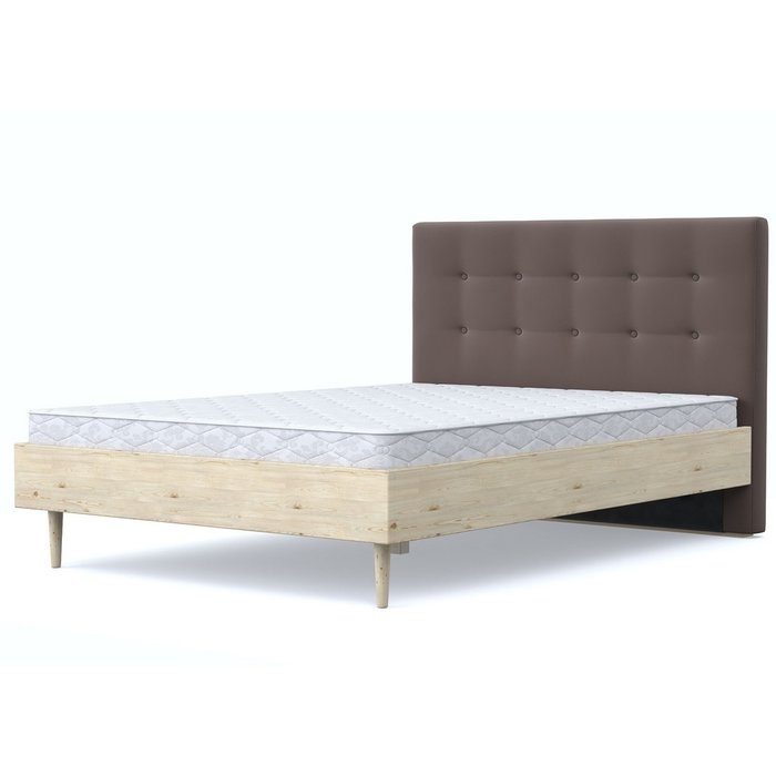 Кровать Альмена 160x200 бежево-коричневого цвета