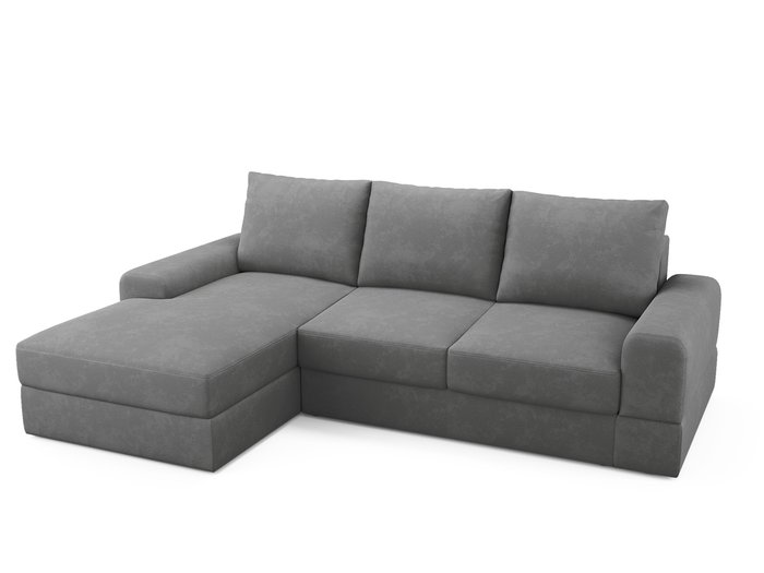 Угловой диван-кровать левый Elke серого цвета