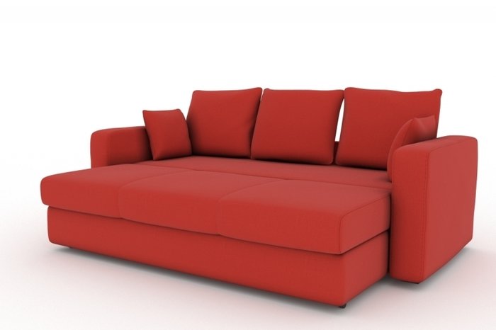 Прямой диван-кровать Liverpool красного цвета