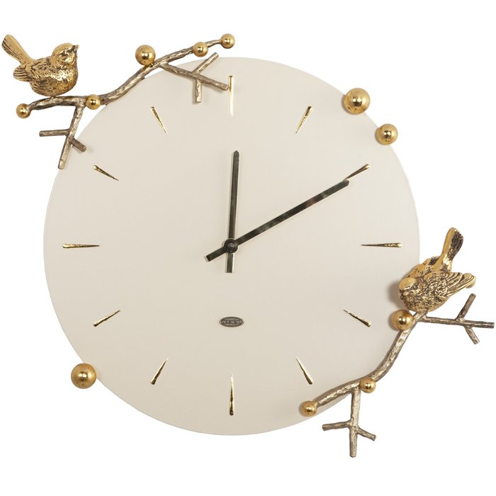 Часы настенные Терра бело-бронзового цвета