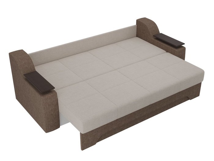 Прямой диван-кровать Сенатор бежево-коричневого цвета