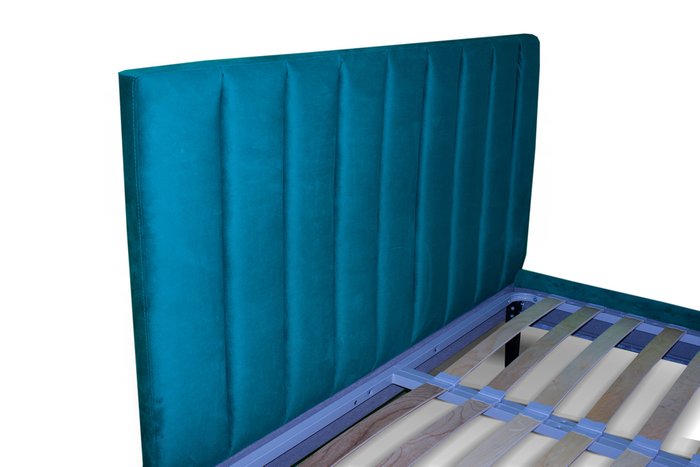 Кровать Клэр 140х200 синего цвета с ящиком для хранения 