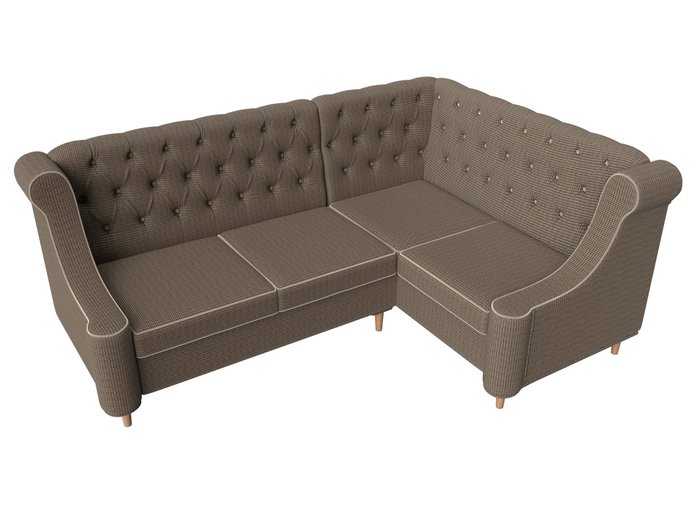 Угловой диван Бронкс коричневого цвета