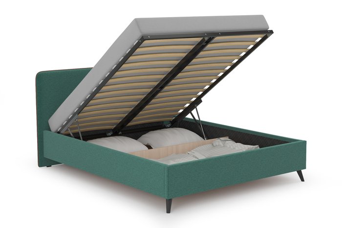 Кровать Миа 160х200 с подъёмным механизмом и дном изумрудного цвета