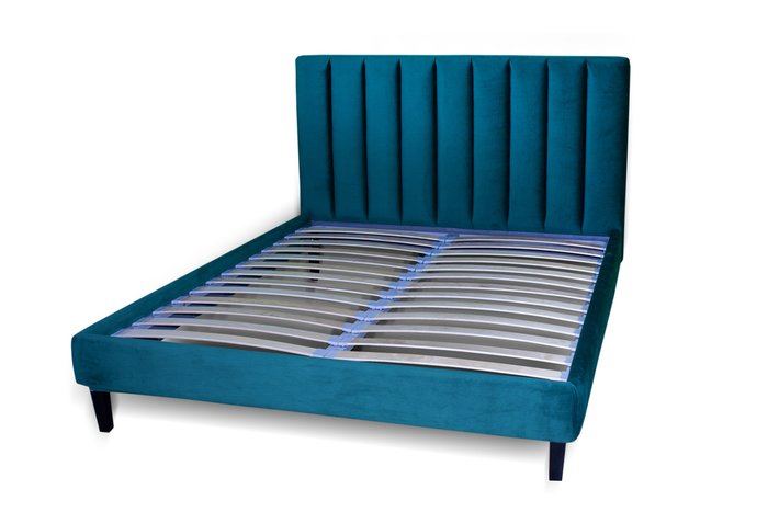 Кровать Клэр 180х200 синего цвета с ящиком для хранения 