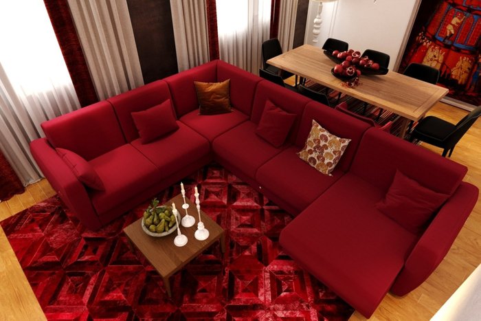 Модульный угловой диван-кровать серо-бежевого цвета