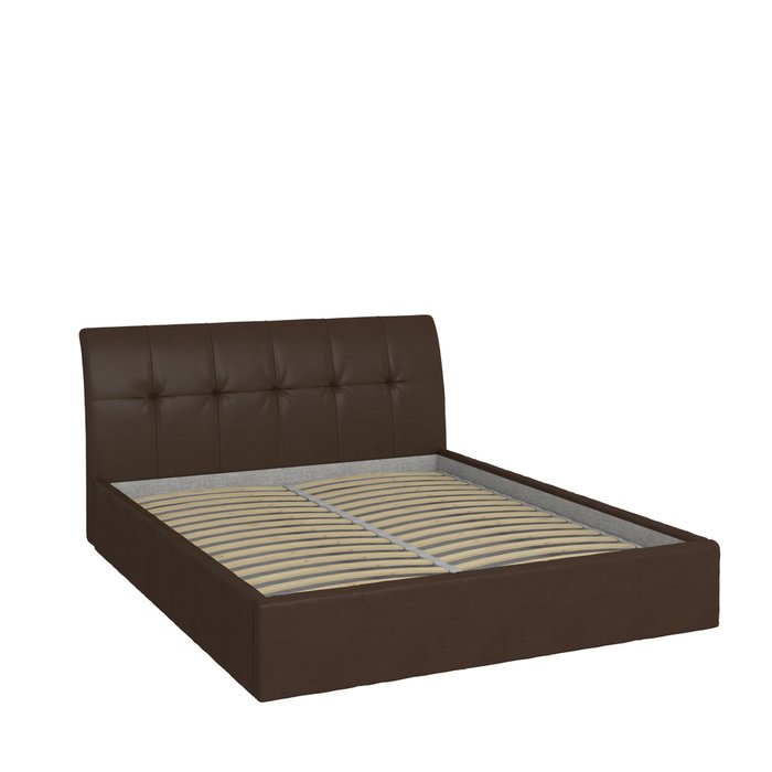 Кровать Инуа 160х200 темно-коричневого цвета с подъемным механизмом