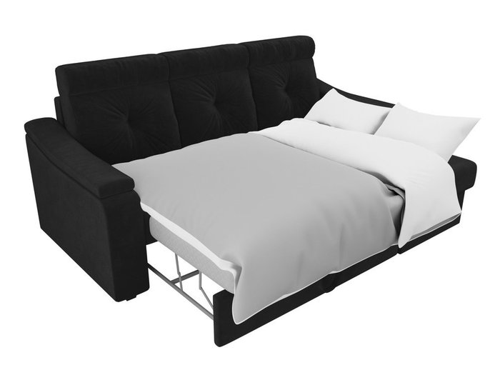 Угловой диван-кровать Джастин черного цвета