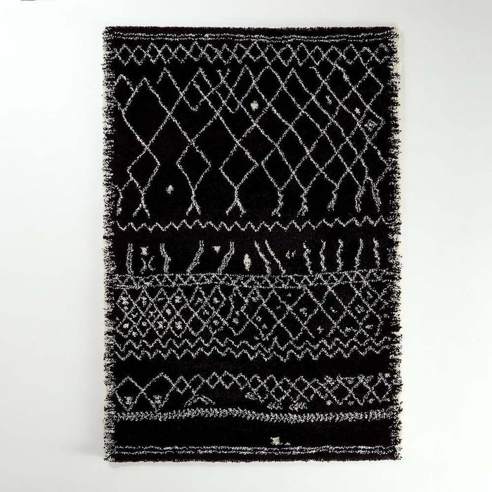  Ковер Afaw в берберском стиле 160x230 черно-белого цвета