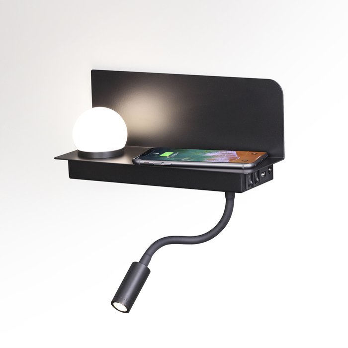 Настенный светодиодный светильник Smarty черного цвета