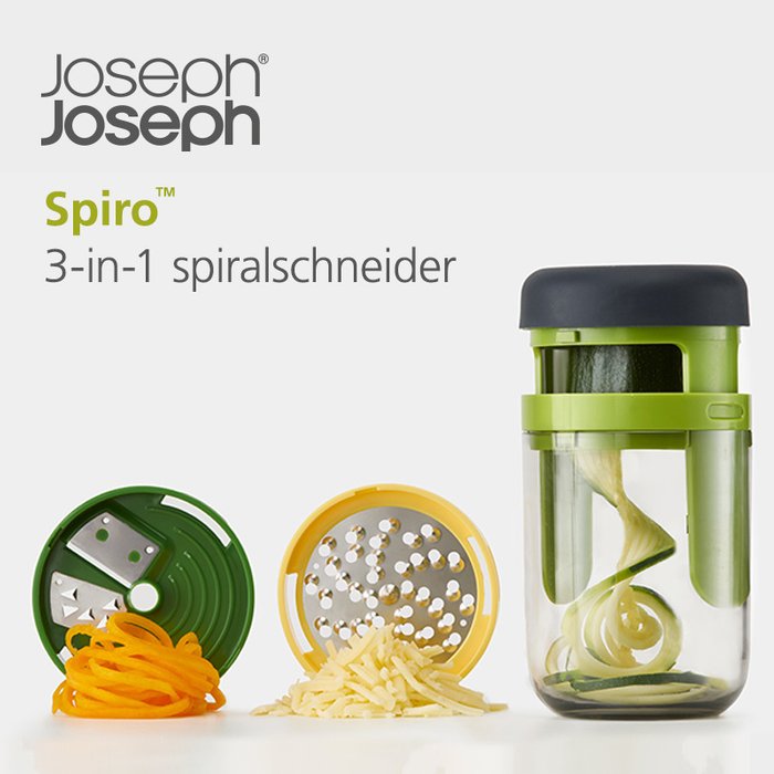 Овощерезка спиралайзер Joseph Joseph с тремя лезвиями и контейнером для хранения spiro