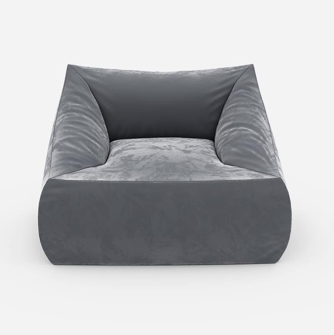 Кресло с подлокотниками Angle Velur Grey серого цвета