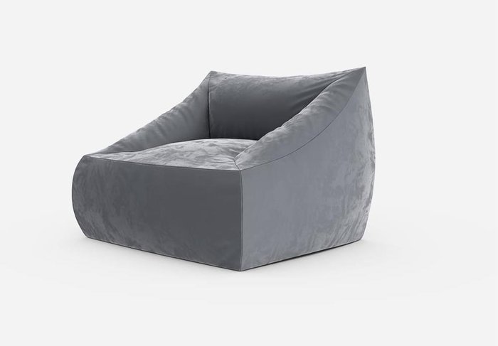 Кресло с подлокотниками Angle Velur Grey серого цвета