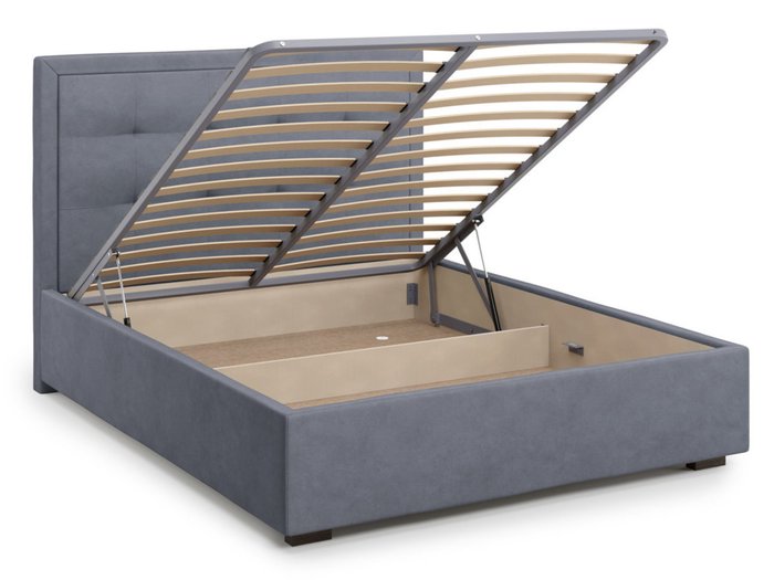 Кровать Komo 140х200 серого цвета с подъемным механизмом 