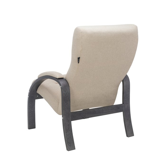 Кресло Лион бежево цвета с темно-коричневым каркасом 