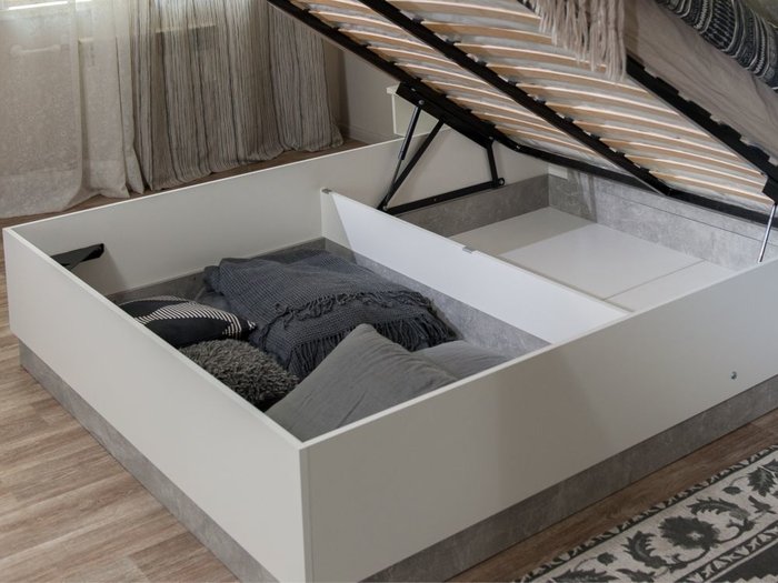 Кровать с подъемным механизмом Аврора 160х200 белого цвета