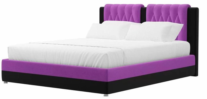 Кровать Камилла 160х200 черно-фиолетового цвета с подъемным механизмом