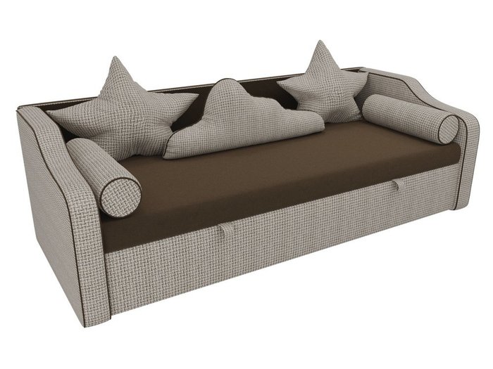 Прямой диван-кровать Рико бежево-коричневого цвета