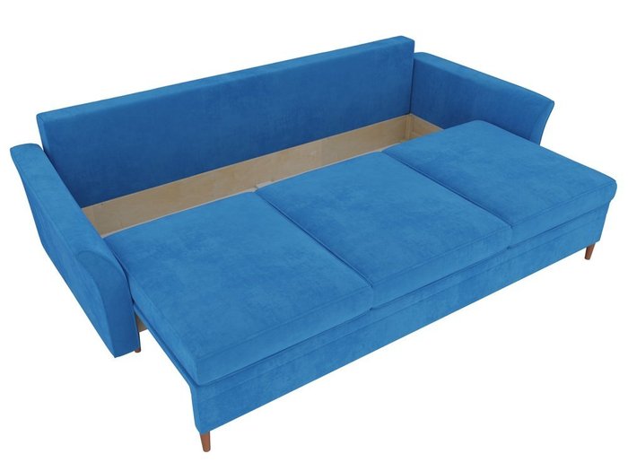 Прямой диван-кровать София темно-голубого цвета