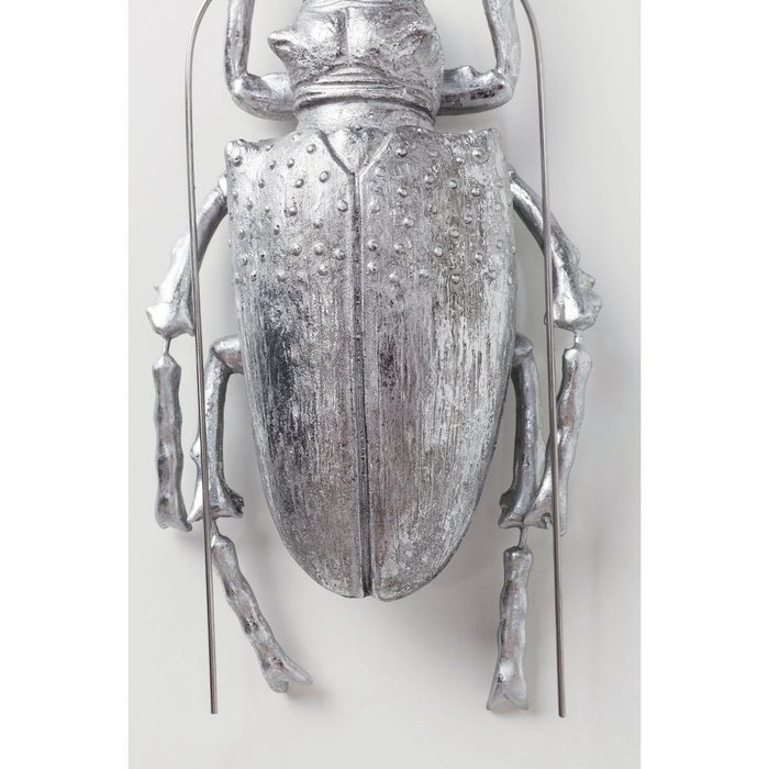 Украшение настенное Longicorn beetle серебряного цвета 