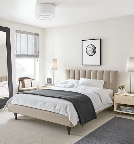 Кровать Клэр 200х200 серо-бежевого цвета - купить Кровати для спальни по цене 83880.0
