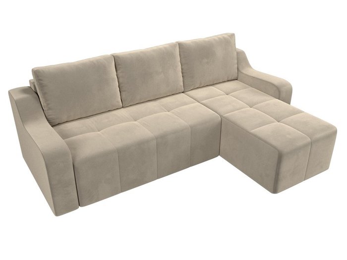 Угловой диван-кровать Элида бежевого цвета
