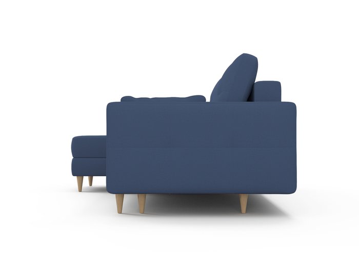 Угловой диван-кровать Берни темно-синего цвета