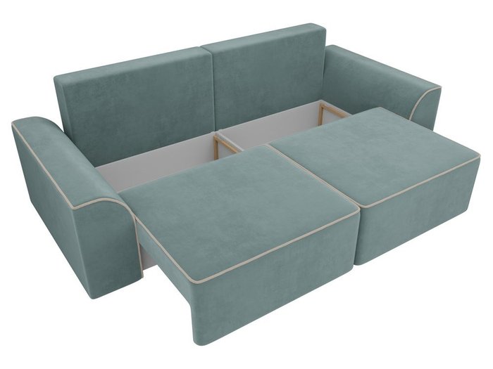 Прямой диван-кровать Вилсон бирюзового цвета