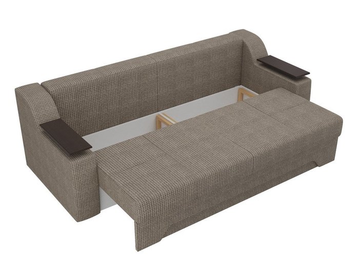 Прямой диван-кровать Сенатор коричневого цвета