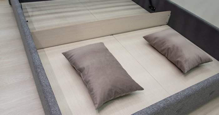 Кровать Илона 160х200 с подъёмным механизмом и дном  серого цвета