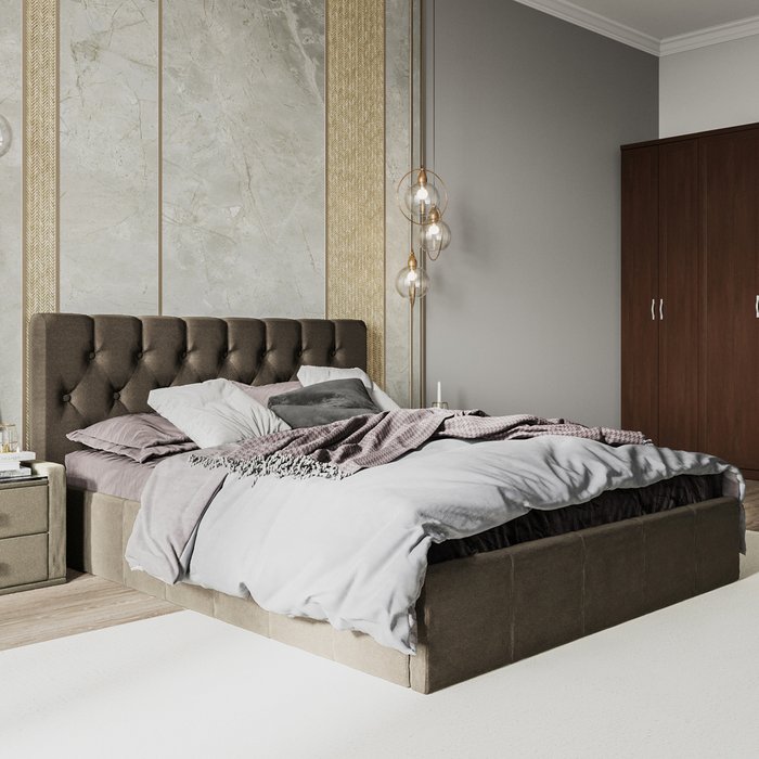 Кровать Инуа 160х200 черного цвета с подъемным механизмом  - лучшие Кровати для спальни в INMYROOM
