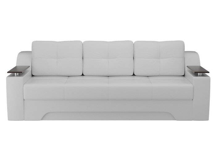 Прямой диван-кровать Сенатор белого цвета (экокожа)
