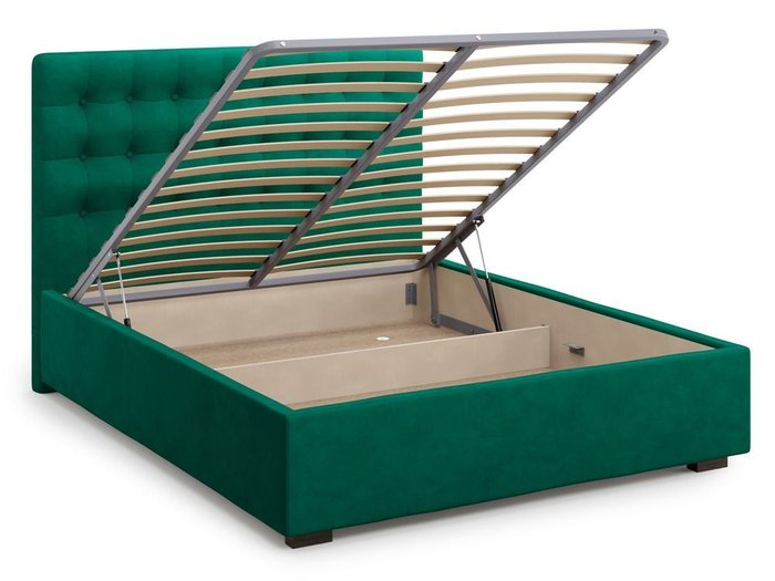Кровать с подъемным механизмом Brayers 160х200 зеленого цвета