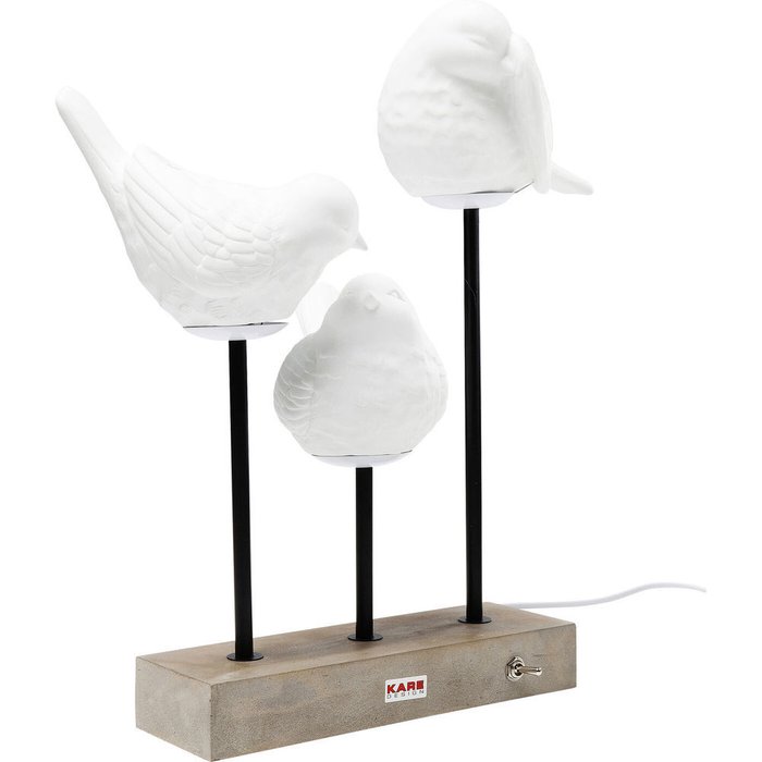 Лампа настольная Birds белого цвета