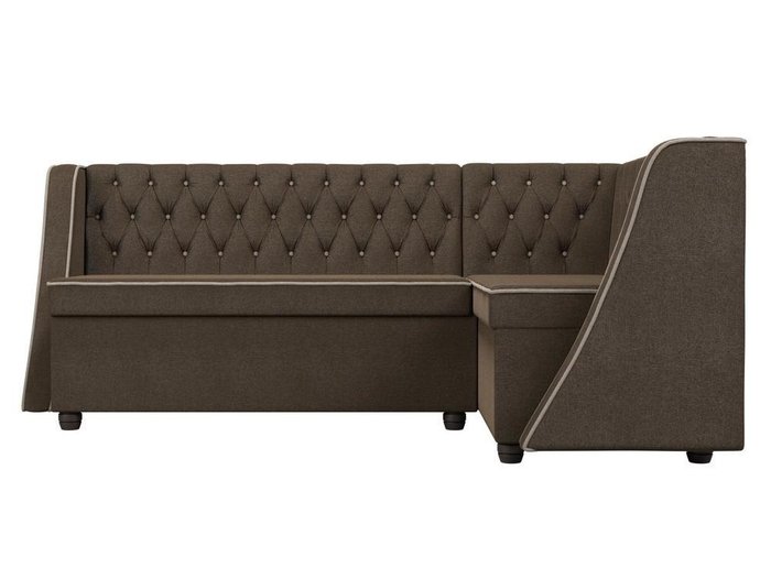 Кухонный угловой диван Лофт коричневого цвета