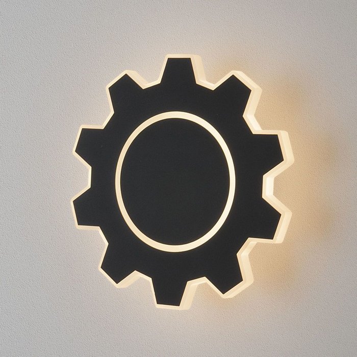Настенный светодиодный светильник Gear  M черного цвета