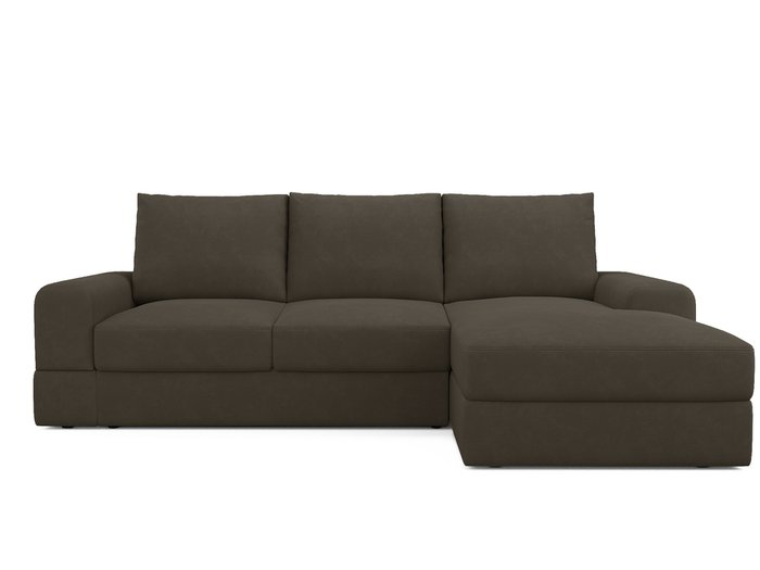 Угловой диван-кровать Elke темно-коричневого цвета 