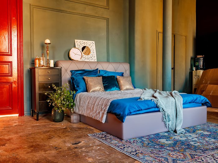 Кровать Ember бирюзового цвета 180х200