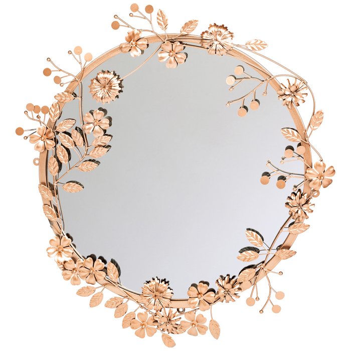 Настенное зеркало Гарленд Роуз цвета розового золота
