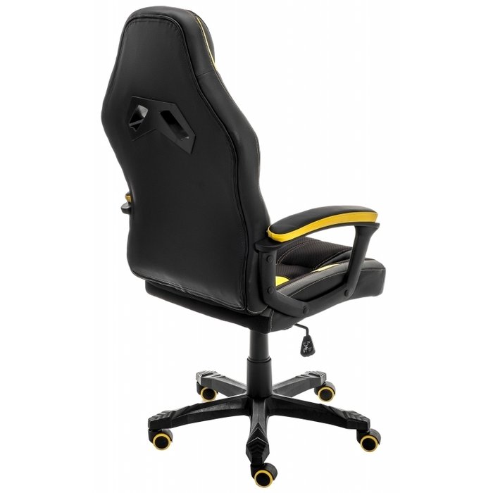 Компьютерное кресло Bens черное-серо-желтого цвета