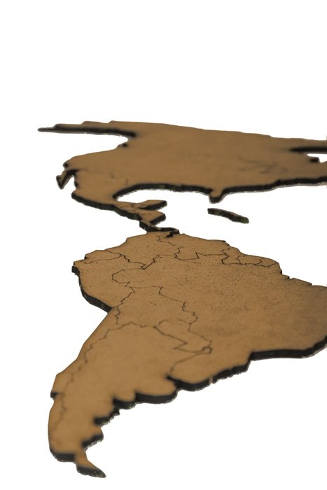 Деревянная карта мира Large коричневого цвета