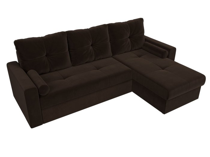 Угловой диван-кровать Верона коричневого цвета