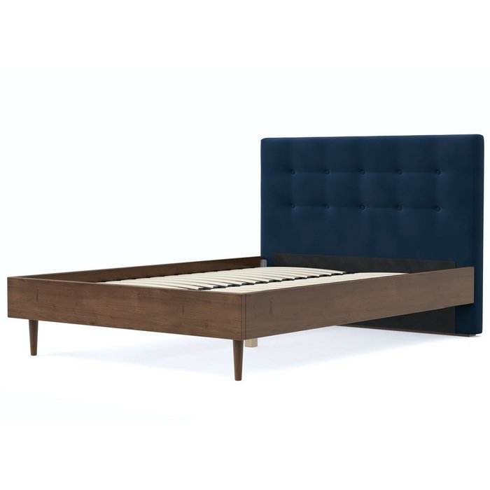 Кровать Альмена 160x200 коричнево-синего цвета